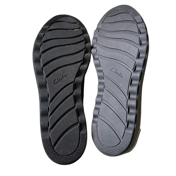 Clarks 8 Sharon Dolly Loafer Patent Leather Slip On Platform Shoes Burgundy Red - Picture 6 of 6